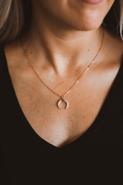 Rose Gold CZ Horn Necklace  Roselynn's 