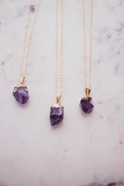 Petite Raw Amethyst Necklace