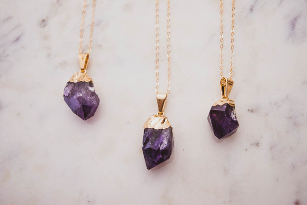 Petite Raw Amethyst Necklace