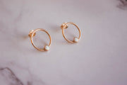 14k gold filled opal hoop studs