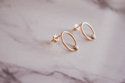 14k gold filled opal hoop studs