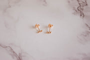 14k gold filled beaded bar studs