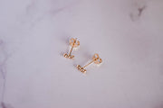 14k gold filled beaded bar studs