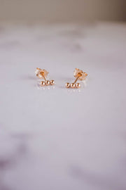 14k gold filled beaded bar studs