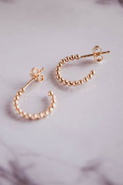 14k Gold Filled Beaded Hoop Earrings