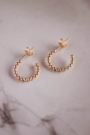 14k Gold Filled Beaded Hoop Earrings