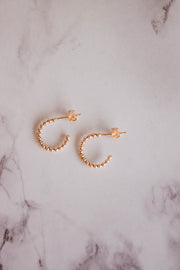 14k Gold Filled Beaded Hoop Earrings