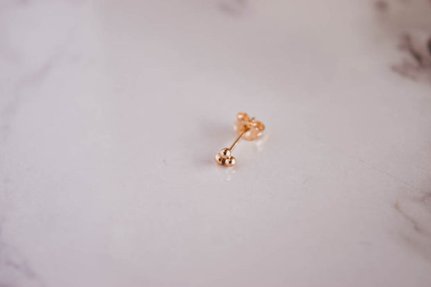 14k gold filled beaded trinity studs