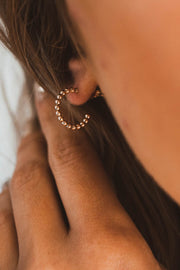 14k Gold Filled Beaded Hoop Earrings