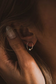 14k gold filled opal hoop studs