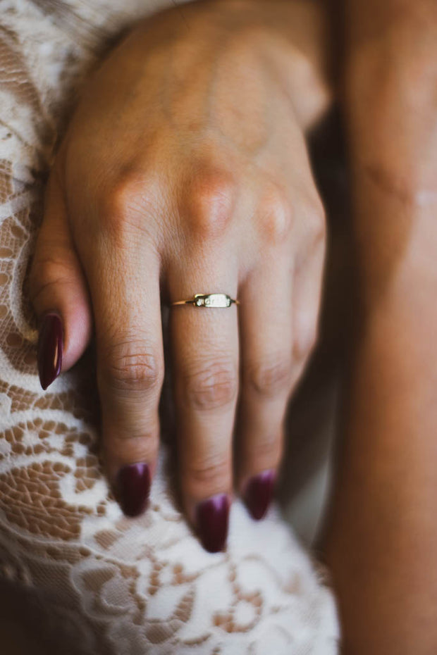 Personalized Skinny Bar Ring