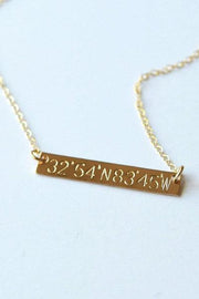 Coordinates Bar Necklace  Roselynn's 