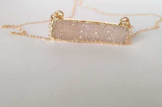 Druzy Bar Necklace  Roselynn's 