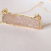 Druzy Bar Necklace  Roselynn's 