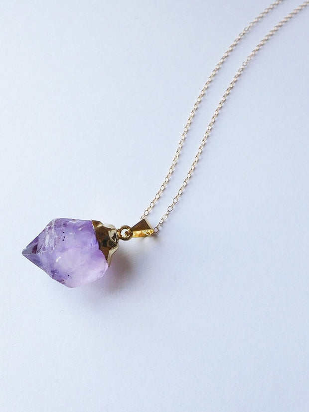 Raw Amethyst Necklace  Roselynn's 