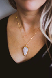 Rose Quartz Arrowhead Necklace