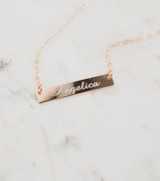 Personalized Name Bar Necklace