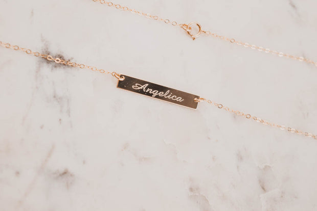 Personalized Name Bar Necklace