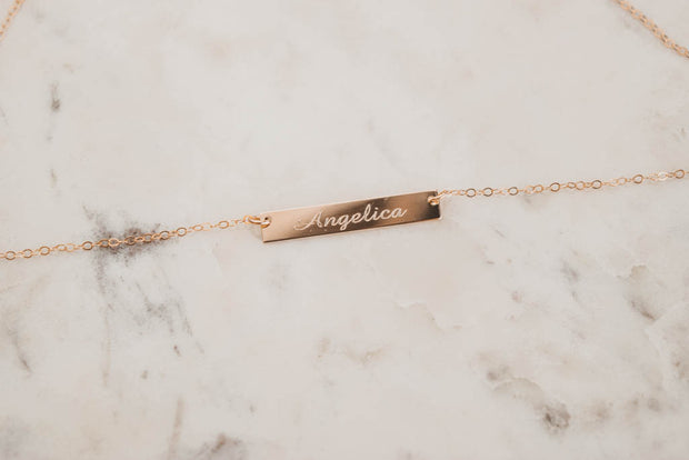 Personalized Name Bar Necklace