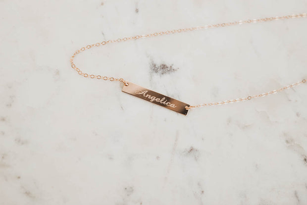 Personalized Name Bar Necklace